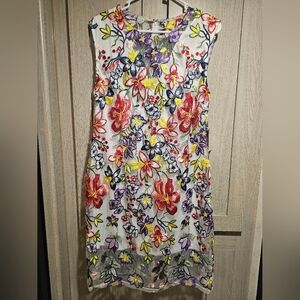 Alexia Admor for Boston Proper Multicolor Floral Embroidered Midi Dress Size 14